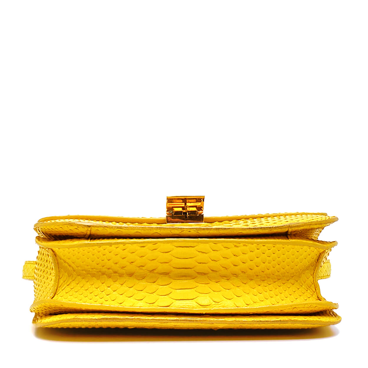 Celine - Yellow Python Leather Medium Classic Box Bag